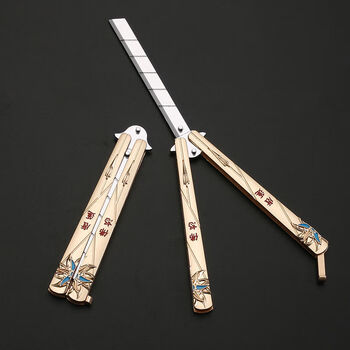 蝴蝶刀折叠刀未开刃玩具儿童练习刺客伍六七斗罗大陆魔刀千刃王者 佛