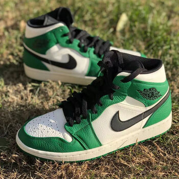 高品质 aj 乔 凯尔特人 白绿脚趾 男女同款 运动休闲百搭篮球鞋 白绿