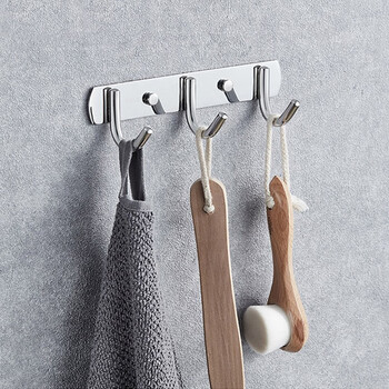 不锈钢挂钩挂衣钩浴室卫生间毛巾挂钩厨房排钩衣帽架墙上挂衣服钩加粗