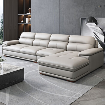 可狄 北欧全真皮沙发头层牛皮现代简约客厅大户型意式左右皮艺沙发