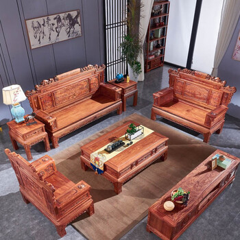 刺猬紫檀)沙发 实木沙发 中式客厅沙发组合 兰亭序沙发 兰亭序沙发十