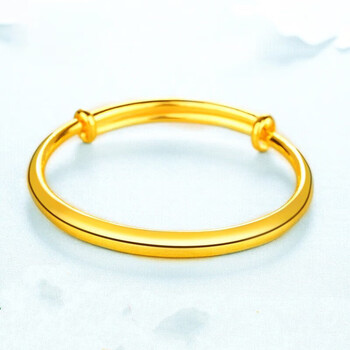 手镯女款足金999光面圆棍活口素圈实情人节礼物送女友 素圈推拉款 100