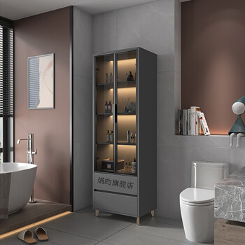 柜实木轻奢轻奢卫生间边柜浴室实木厕所储物收纳智能感应立柜组合置物