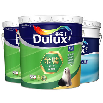 多乐士（Dulux）金装 第二代五合一无添加乳胶漆内墙 油漆涂料 墙面漆 A8154+A914套装48L哑光白色