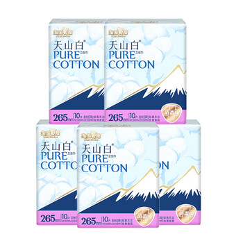 淘淘氧棉天山白卫生巾量多日夜加长组合265mm 355mm消毒级纯棉透 日夜