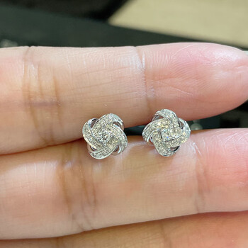 佳简18k金结婚钻石耳钉钻石耳环钻石耳坠女真钻裸钻钻戒指定制18k金共