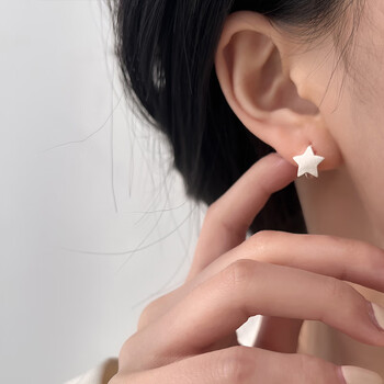 夏痕s925星星耳环女森甜美优雅大气小众轻奢设计感耳饰1925银色一对