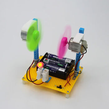 科技小制作爬行机器人模型材料手工电动马达玩具小爬虫小发明 风力