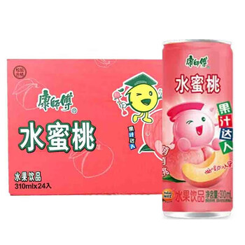 康师傅高罐饮料310ml*24罐绿茶水蜜桃冰糖雪梨芒果小酪蜂蜜柚子雪梨