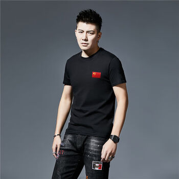 黑色 胸前国旗【刺绣款】 s 【建议65-95斤】