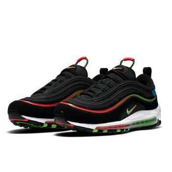 nike耐克air max 97 worldwide全掌气垫男子黑红绿反光气垫运动休闲鞋