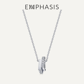 EMPHASIS艾斐诗M「冠」系列白18K金镶钻颈饰钻石项链90613N