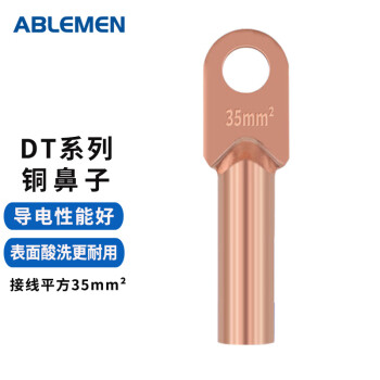 ABLEMEN 闭口铜鼻子 DT-35mm2 20只/包 紫铜电线头压接端子