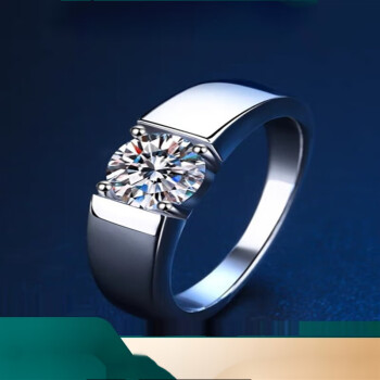 uhfr施华洛世奇莫桑石男士钻戒戒指au750白金pt950铂金结婚情侣对戒