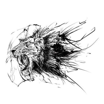 不掉纹身贴胸口前大过肩龙头男女学生霸气社会感防水逼真刺青b05雄狮