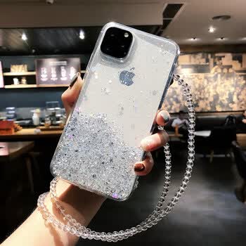 型度苹果11手机壳iphone11proma保护套全包防摔仙女闪粉透明轻薄挂绳