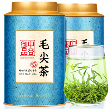 中谷御品 茶叶绿茶毛尖茶 2023新茶特级浓香型高山嫩芽茶叶礼盒装250g