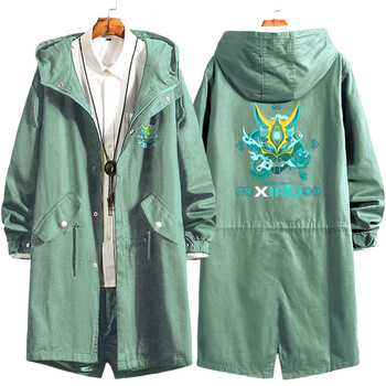 原神周边衣服男胡桃春秋冬动漫外套纯棉中长款连帽风衣游戏二次元联名