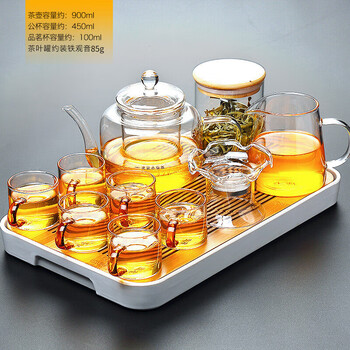 唐丰tangfeng玻璃功夫茶具整套家用办公泡茶器耐热过滤茶壶透明简约