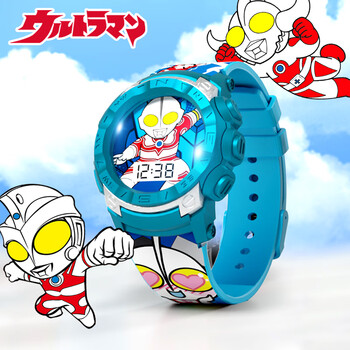 超级飞侠儿童玩具发光手表电子表生活防水生日礼物 奥特曼系列-炫酷蓝