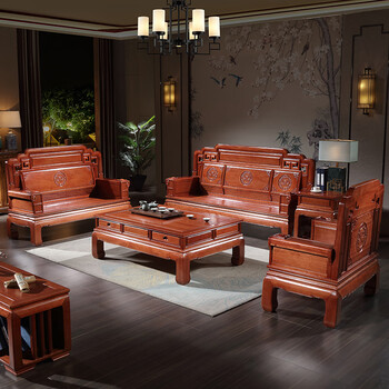 檀家匠实木沙发组合新中式明清古典雕花仿古大小户型别墅客厅套房家具