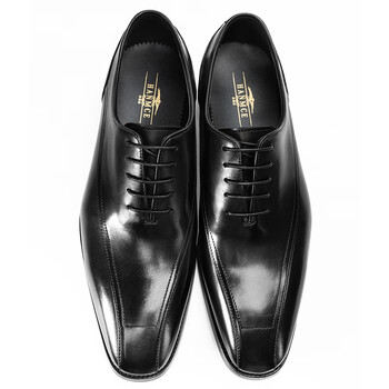 貂英伦风尖头皮鞋男商务正装手工固特异高端牛津鞋结婚新郎皮鞋黑色42
