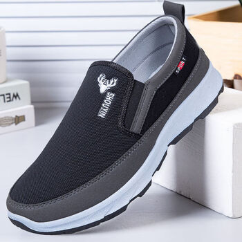 颖未步行防滑鞋走步鞋散步鞋中老年男士休闲鞋春秋款透气老北京布鞋男