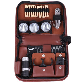 HOW TRUE高尔夫工具包 多功能高尔夫用品包 下场多功能工具包 测距仪 球钉 褐色
