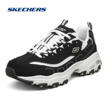 斯凯奇(skechers)男鞋2024春秋新款厚底增高老爹鞋一代经典黑白熊猫鞋