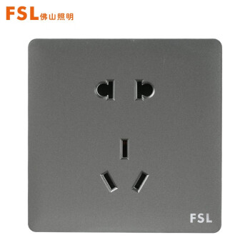 佛山照明（FSL）86型墙壁暗装开关五孔插座10A二三极F31系列灰色（量大定制）