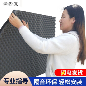 绿蔓（Lm） 隔音棉墙体自粘卧室吸音棉隔音板门窗卧室ktv消音棉隔音材料 优雅黑2cm 加厚+背胶【一平米】