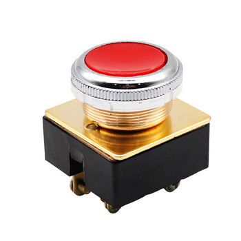 la2按钮开关自复位控制按钮平头平钮蘑菇头安装口径30mm红色绿色 红色