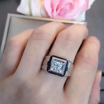 ckvp18k金求婚 订婚 结婚男士钻戒男戒 裸钻定制 铂金1克拉真钻石戒