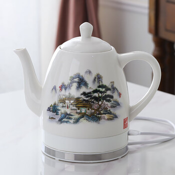 景德镇瓷器烧水壶自动断电陶瓷电热水壶家用防干烧小号泡茶开水壶 1.