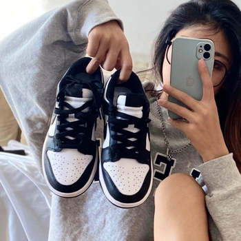 aj女鞋官网旗舰店黑白熊猫空军一号低帮dunk女鞋子 aj高-黑白熊猫(鼎