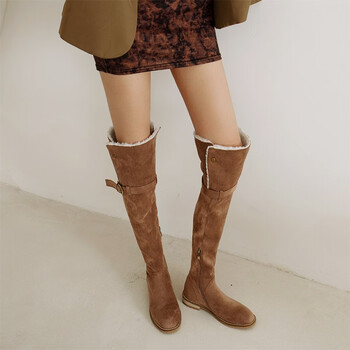 yinfan保暖大棉鞋过膝靴羊羔毛高筒靴女长靴加厚绒雪地长筒靴女骑士靴