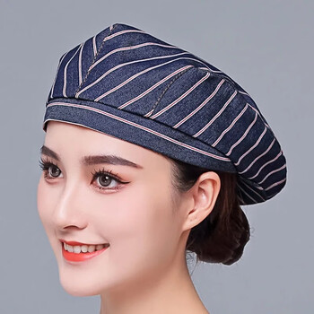 郗德鑫服务员工作帽子男女定制logo牛仔帽透气网饭店西餐厅烘焙蛋糕店