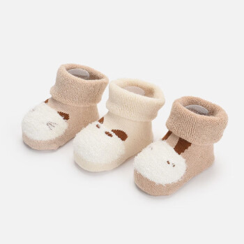 多拉麦格婴儿袜子秋冬加厚新生儿彩棉袜0-1-3岁无骨松口不勒脚宝宝袜