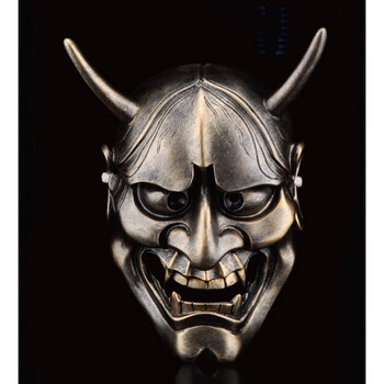 般若面具树脂般若面具全脸成人男鬼武士鬼脸日式面具挂件装饰道具t铜