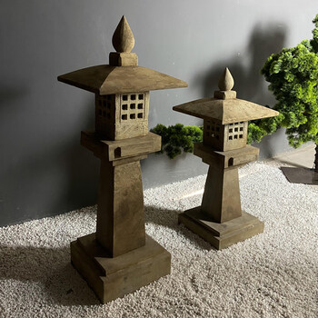 lism 中式石灯庭院灯摆件青石头灯塔日式石雕石灯笼户外别墅花园景观