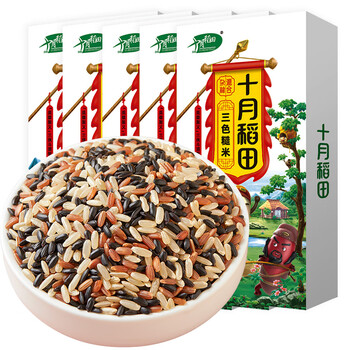 十月稻田 杂粮三色糙米480g*5盒装 480g*5盒