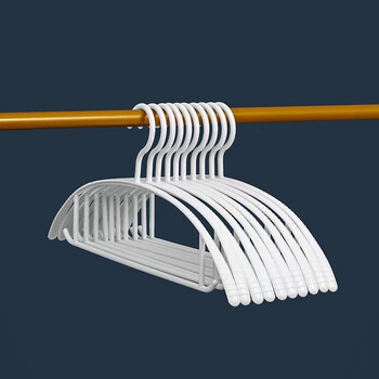 笛央夏季家用无痕宽肩塑料衣架干湿两用晾衣架防滑挂衣服衣架岁 白色 20个装【体验装】