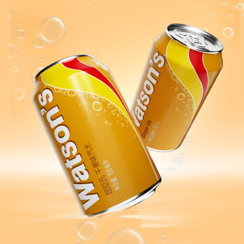 屈臣氏watsons干姜汽水330ml罐装多规格气泡饮品调酒推荐苏打水5罐