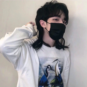 穆娅弥网红鲻鱼头假发男帅气一片式无痕假发片自然逼真狼尾头男生假发