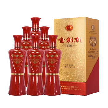 剑南春2021年金剑南鉴赏版52度浓香型白酒500ml*6整箱收藏自饮礼盒