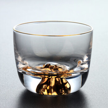 水晶茶杯主人杯茶具玻璃主人杯日式功夫茶杯杯子小水晶透明酒杯藏金杯