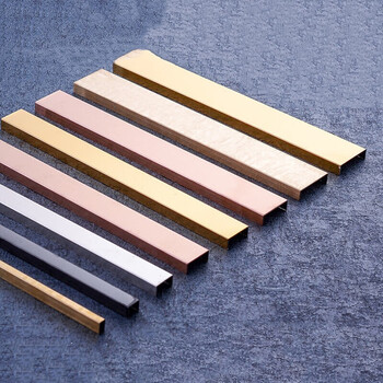 婕茵桐不锈钢装饰线条包边条黑钛金收边条u型槽扣条封边吊顶背景墙