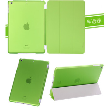 2保护套ipad3/4/5保护套mini迷你休眠smart cover 半透明绿色 ipad
