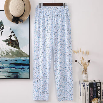 【夏季女士睡裤】【高品质】全棉女加肥大码长裤睡裤家居裤休闲裤秋裤