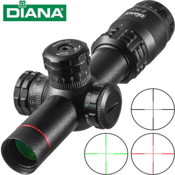 DIANA 2-7X20 带灯外调速瞄短瞄广角一体瞄内调单筒瞄准望远镜高清抗震 20夹具